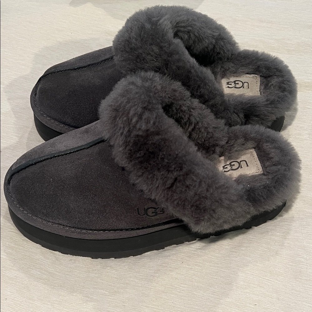 UGG Women's Charcoal Sheepskin Slippers